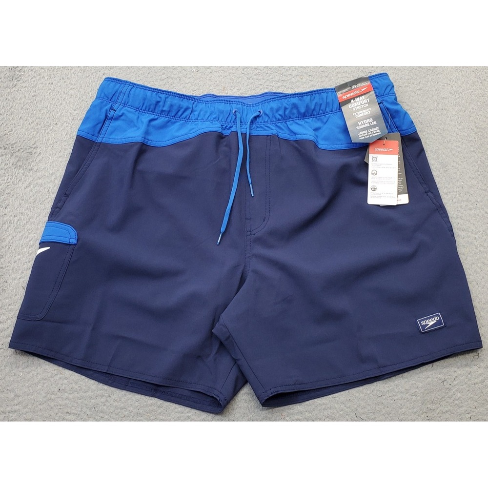 Speedo Hydro Square Leg Volley Swim Trunk Shorts Mens XXL Multi Surf Water Polo - Picture 1 of 9